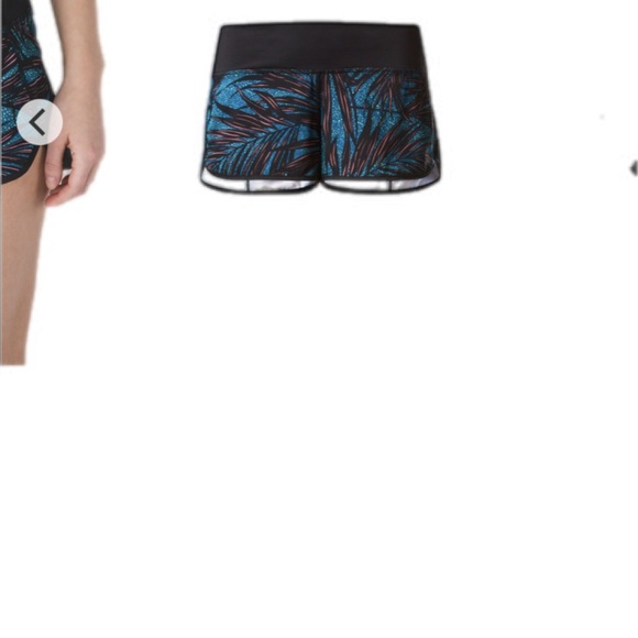 Lululemon Speed Short Palm Lace Tofino Teal Multi Black Size 8 - Picture 7 of 12